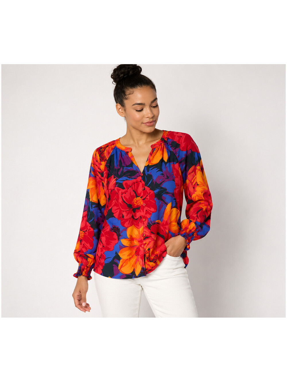 Belle by Kim Gravel Sunkissed Stripe Tassel Blouse Top BirdofParadise, Small